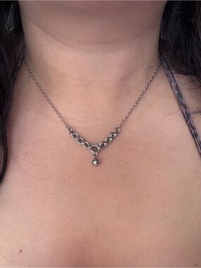 Stainless Steel Chain Link Drop Ball Pendant